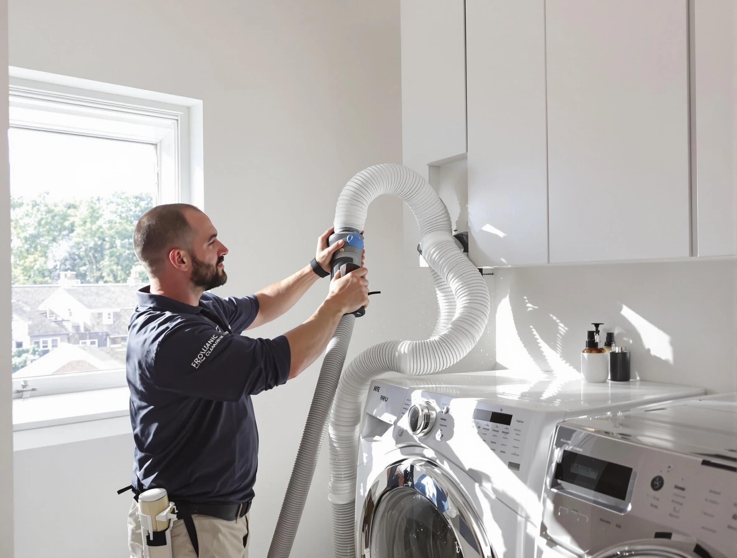 Certified West Deer Dryer Vent Cleaning technician performing dryer vent cleaning in West Deer