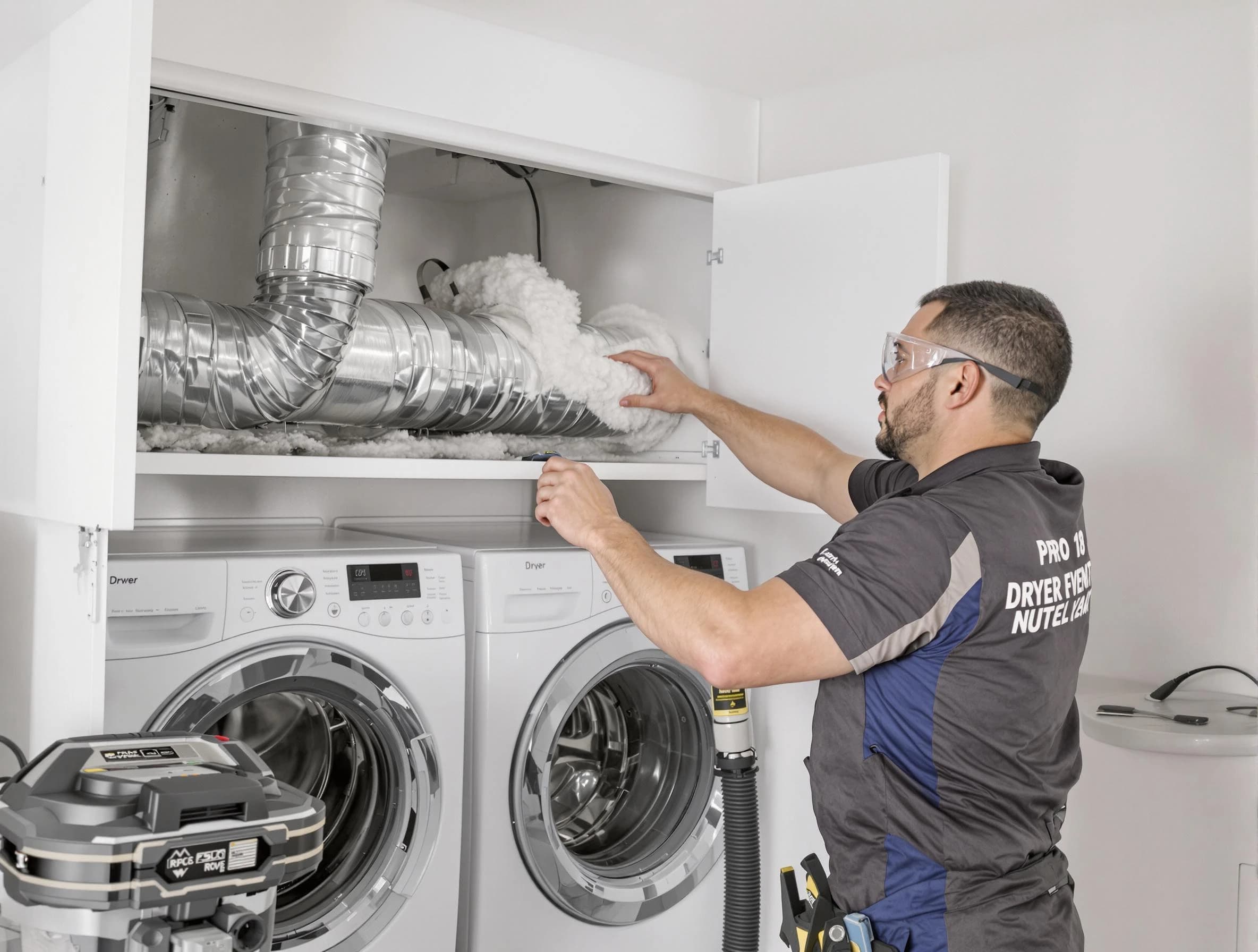 West Deer Dryer Vent Cleaning certified technician performing specialized gas dryer vent cleaning in West Deer
