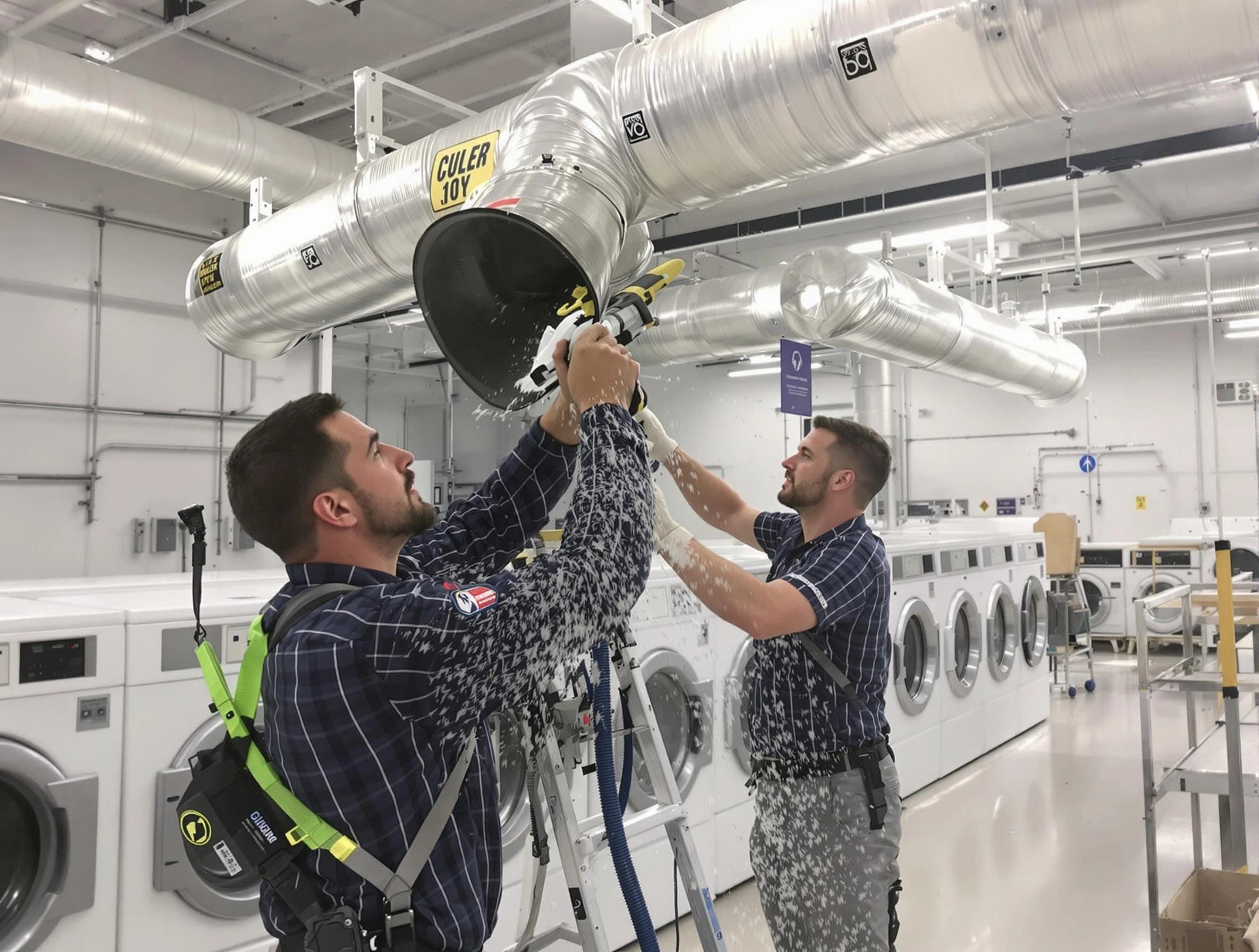 West Deer Dryer Vent Cleaning team performing large-scale commercial dryer vent cleaning in West Deer
